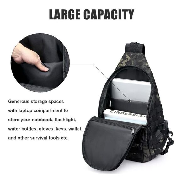 CCDW Tactical EDC Sling Backpack, Military Rover Shoulder Sling Bag Pack… - Picture 6 of 6